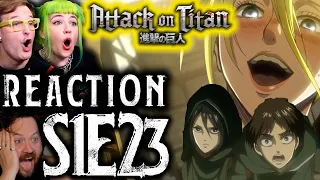 Why don’t you come down ANNIE!?! // Attack on Titan S1E23 REACTION!