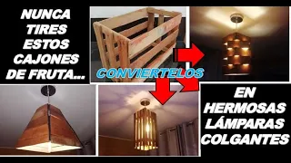 Cómo hacer lamparas colgantes de madera reciclada Homemade wooden pendant lamp from recycled wood