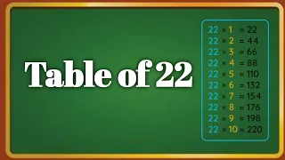 Table of 22 | Table of 22 in English | Tables |