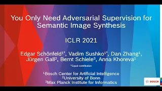 You Only Need Adversarial Supervision for Semantic Image Synthesis, ICLR 2021 (5 min overview)