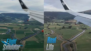 Microsoft Flight Simulator 2020 vs Real Life at Dunedin New Zealand Landing | Wingview Side by Side