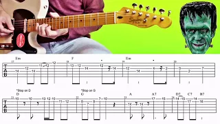 "The Munsters Theme" (60s) for Surf Guitar + TABS (Jack Marshall) Lesson / Tutorial