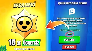 KOD ONUR YAZARAK 15 ÜCRETSİZ EFSANEVİ TOPLAM 150 STARR HEDİYESİ KUTU AÇILIMI - Brawl Stars