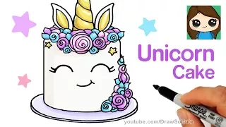 How to Draw a Unicorn Cake Easy