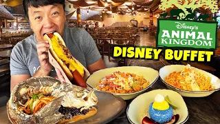 All You Can Eat DISNEY BUFFET! Food Tour of ANIMAL KINGDOM DISNEY WORLD 50th Anniversary