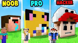 NOOB VS PRO VS HACKER - DOMEK W GŁOWIE W MINECRAFT! | Vito vs Bella