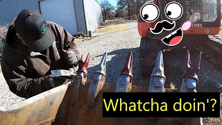 Changing Excavator Bucket Teeth  #95