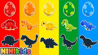 What will happen to baby dinosaurs? | Shadow dinosaur game | T-rex? Stegosaurus? | Kids | NINIkids