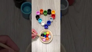 Wooden balls heart. Color sorting. Reverse | 9.10