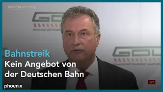 Pressekonferenz mit Claus Weselsky zum nächsten Streik bei der Deutschen Bahn am 30.08.21