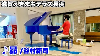 【ストリートピアノ】滋賀の琵琶湖をイメージした青いピアノで『昴（すばる）/谷村新司』を弾いてみた。えきまちテラス長浜