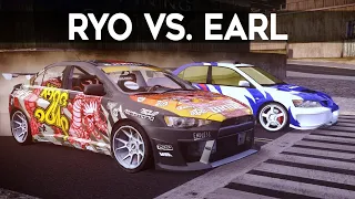 NFS Most Wanted - Mitsubishi Lancer Evolution X (Ryo) vs. Mitsubishi Lancer Evolution VIII (Earl)