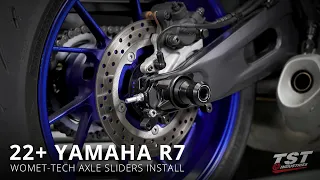 How to install Rear Axle Spool Sliders on a 2022+ Yamaha R7 by TST Industries