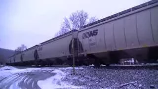 SD70M leads NS 51R on a Cold January Morning