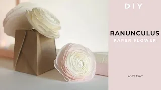 How to make paper Ranunculus flower | Paper flowers | DIY