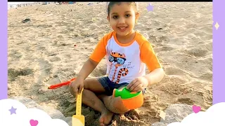 Adu and Ani - Fun Day at the Beach - Playing with Sand and Kids Toys #beach #kids