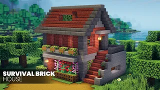 ⛏️ Minecraft Build Tutorial 🧱 Survival Brick House