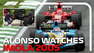 Fernando Alonso Re-Watches His Epic Battle With Michael Schumacher! | Emilia Romagna Grand Prix