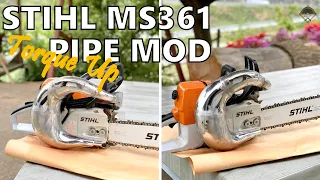STIHL MS361 Turned to Hot saw, Custom Chainsaw exhaust pipe / 엔진톱 배기구 튜닝
