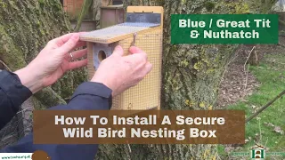 Install A Secure Wild Bird Nest Box - Blue & Great Tit, Nuthatch - Hornbeam Wood Hedgehog Sanctuary