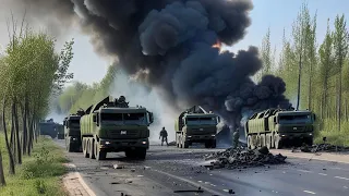 13 minutes ago! A convoy of 150 US ammunition trucks heading to Kyiv was ambushed by a Russian KA-52