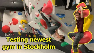 Bat hangs, toe hooks, dynos & more - Outdoor terrace in the BLX bouldering club (Stockholm)