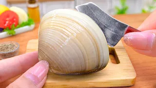 Cooking Mini Food In Miniature Kitchen - ASMR Video Miniature Italian Stuffed Clams Recipe