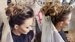 Wedding hair video.Свадебная прическа в греческом стиле Greek wedding hairstyle