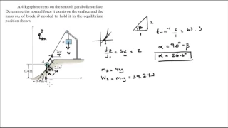 Determine the normal force it exerts on the surface and the mass mB of block B