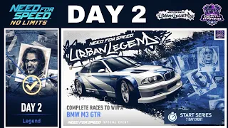 NFS NO LIMITS | DAY 2  - WINNING + TIPS - BMW M3 GTR | NEED FOR SPEED URBAN LEGEND EVENT