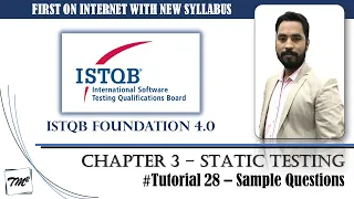 ISTQB FOUNDATION 4.0 | Tutorial 28 | Sample Question on Chapter 3 | ISTQB Foundation Mock Questions