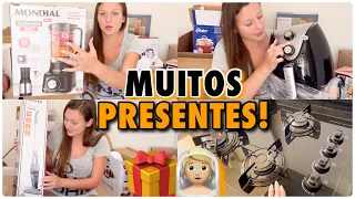 ABRINDO NOSSOS PRESENTES DE CASAMENTO 🎁✨ | GANHAMOS MUITA COISA!