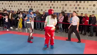 Girls kickboxing WAKO light contact 55kg,the weight is more than mine