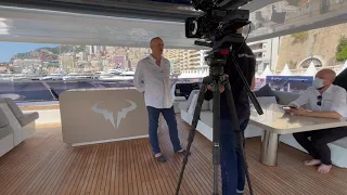 SUPERYACHT TV filming Rafael Nadal’s Yacht in Monaco: the 80 Sunreef Power Great White