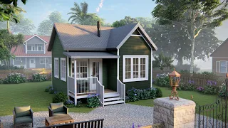 20ft x 20ft ( 6x6 m ) Charming TIny House Design ! Free Floor Plan