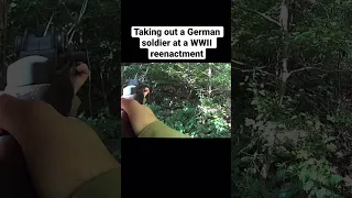 He never stood a chance! Taking out a German soldier at a WW2 reenactment