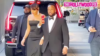 Yo Gotti & Angela Simmons Leave The Ritz Carlton Hotel To Head To The Grammy Awards In Los Angeles