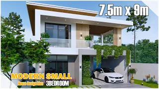 Small House Design | Modern House 2Storey  | 7.5m x 9m with 3Bedrooms