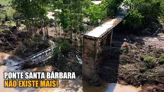 PONTE SANTA BÁRBARA FOI ARRASTADA PELA FORÇA DA ÁGUA DURANTE ENCHENTE NO RIO GRANDE DO SUL