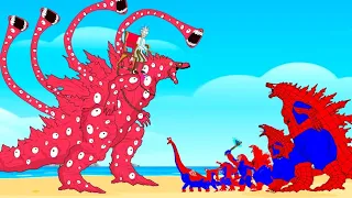 Evolution Of GODZILLA EARTH TRAIN EATER vs SPIDER DINOSAURS, SHARKZILLA, KONG | Animation Skill