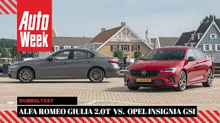 Alfa Romeo Giulia 2.0T Super vs. Opel Insignia GSi - AutoWeek Dubbeltest - English subtitles