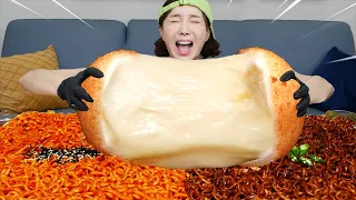 [Mukbang ASMR]  Amazing Giant Size Cheese Ball 🧀 Recipe GiantFood Buldak Ramen Eatingshow Ssoyoung