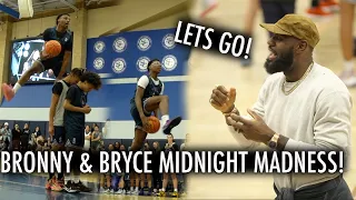 LeBron Watches Bronny & Bryce James HYPE UP CROWD At Sierra Canyon Midnight Madness!