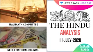 11-July-2020 | The Hindu Newspaper Analysis | Current Affairs for UPSC CSE/IAS | Saurabh Pandey