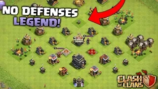 TH9 IN LEGENDS LEAGUE WITH NO DEFENSES OR WALLS! Clash Of Clans! BEST TH9 PLAYER IN THE WORLD!