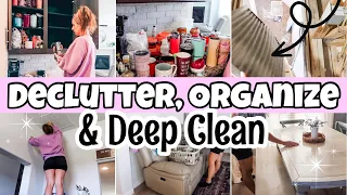 KITCHEN DECLUTTER & ORGANIZE | MESSY HOUSE CLEANING MOTIVATION | DEEP CLEAN, ORGANIZE & LAUNDRY