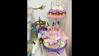 Unicorn Themed birthday dessert Table