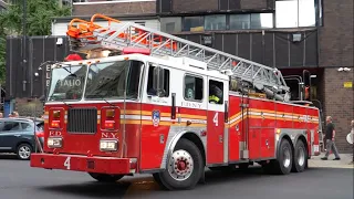 2001 FDNY Spare Ladder 4 Truck Response From Midtown Firehouse Pa300 Siren (Full House Response)