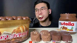 ASMR CHOCOLATE ICE CREAM Maltesers  MAGNUM  GooGoo  Nutella DESSERT