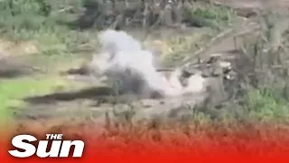 Ukrainian drone destroys abandoned Russian tank with precision strike